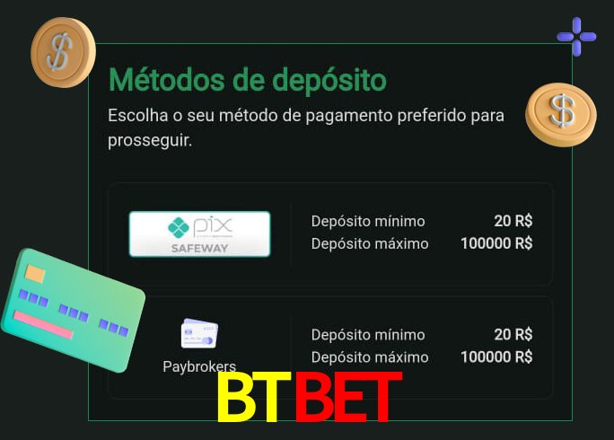 O cassino BTBET oferece uma grande variedade de métodos de pagamento